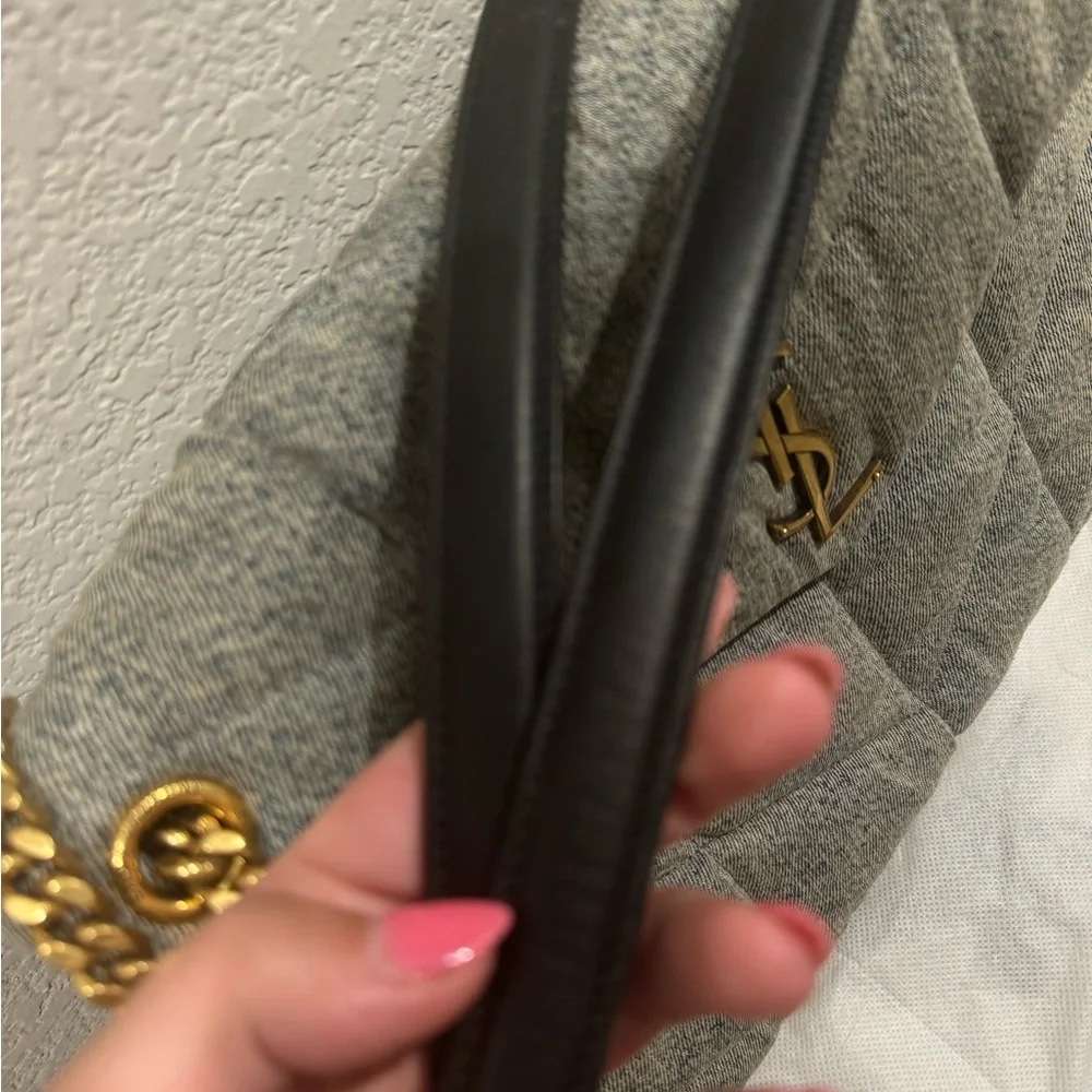 YSL Denim Puffer Shoulder Bag - Picture 3 of 11